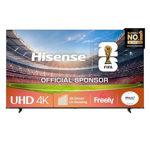 Hisense 85 85A6QTUK 4K Ultra HD Smart TV - Hi-View AI Engine Precision Colour Smooth Motion Sports Mode with Freely Disney + YouTube Netflix