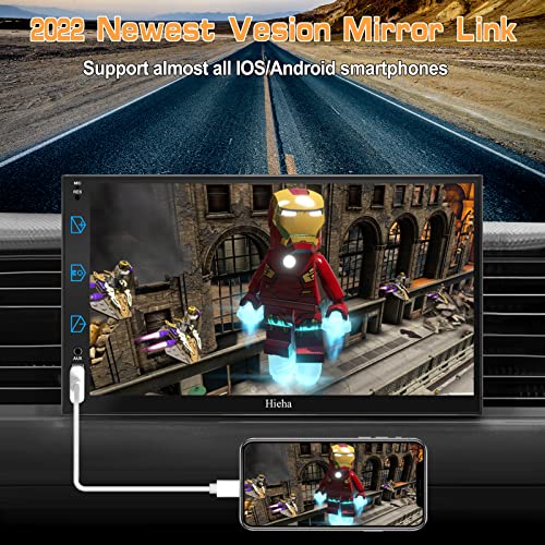 Car Stereo Compatible With Apple Carplay & Android Auto, Hieha 7 Inch Double Din Car Stereo With Bluetooth And Backup Camera, Touch Screen Car Radio With Am/Fm, Voice Control, Mirror Link, A/V Input #TOP2