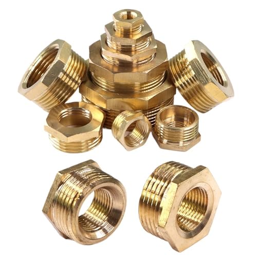 Reductor hexagonal de latón 3/4 a 1/4 y 3/8 para conexiones de tubos metálicos 8
