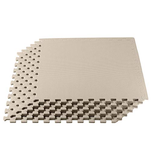We Sell Mats 3/8 Inch Thick Multipurpose Exercise Floor Mat with EVA Foam, Interlocking Tiles,...