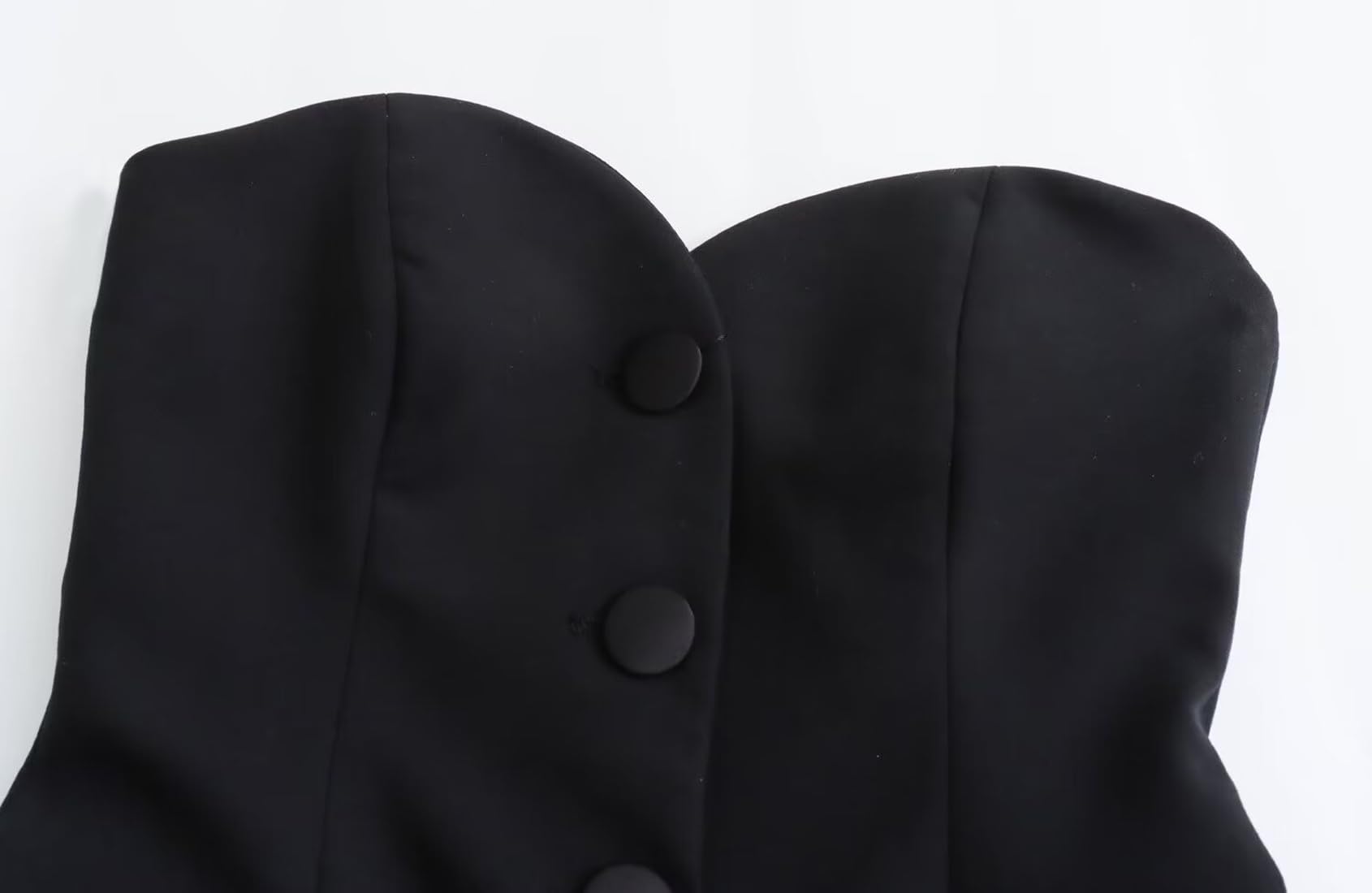 Perbai Ärmelloser Damen-Blazer, schulterfrei, Knopfleiste vorne, tailliert, trägerlos, Business-Bandeau-Weste