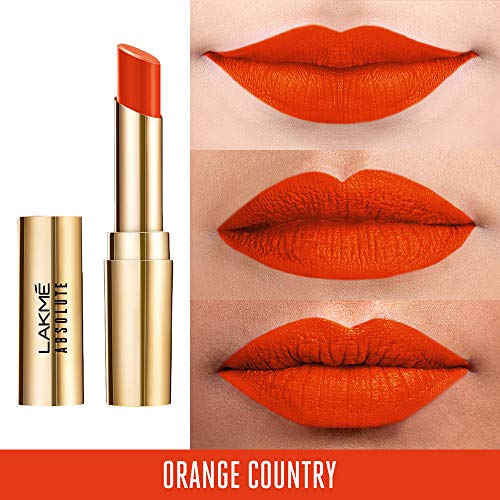 Image of Lakme Absolute Matte Ultimate Lip Color with Argan Oil, Orange Country, 3.4 g