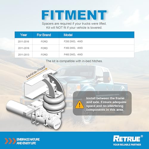 Image of RETRUE Rear Air Bags Suspension Kit for 2011-2016 Ford F250 F350