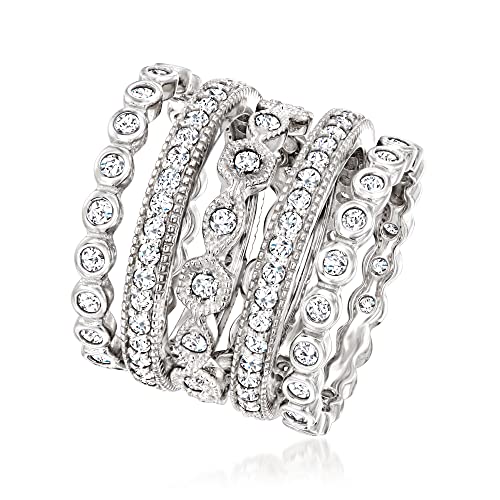 Ross-Simons 2.50 ct. t.w. CZ Jewelry Set: 5 Eternity Bands in Sterling Silver3