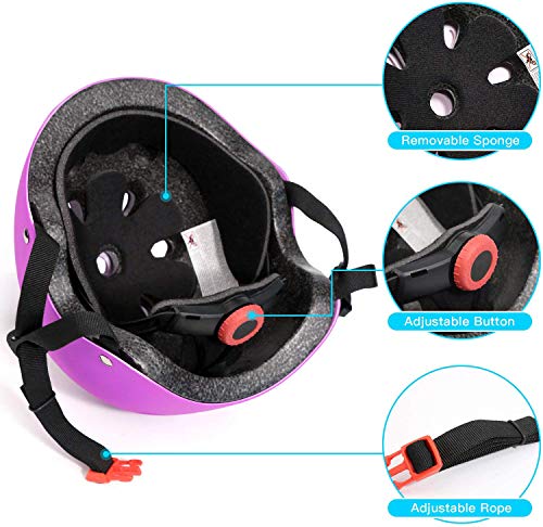 Image of Adjustable Helmet for Ages 3-16 Kids Toddler Boys Girls Youth,Protective Gear with Elbow Knee Wrist Pads for Multi-Sports Skateboarding Bike Riding Scooter Inline skatings Longboard Roller Skate