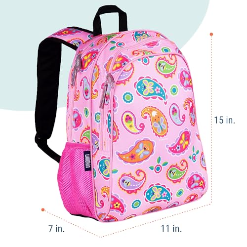 Image of Wildkin 15 Inch Backpack for Boys /Girls, Paisley | Ages 5-10, padded straps, side water bottle pocket - coordinates with matching Wildkin lunch boxes
