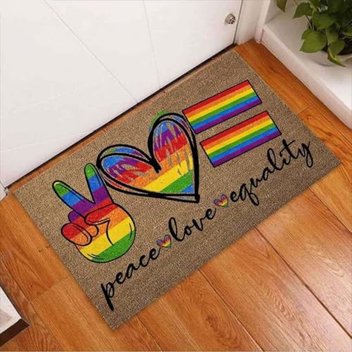���փ}�b�g LGBT - ���a �� ���� �v���C�h 50×80cm doormat LGBT - Peace Love Equality Pride