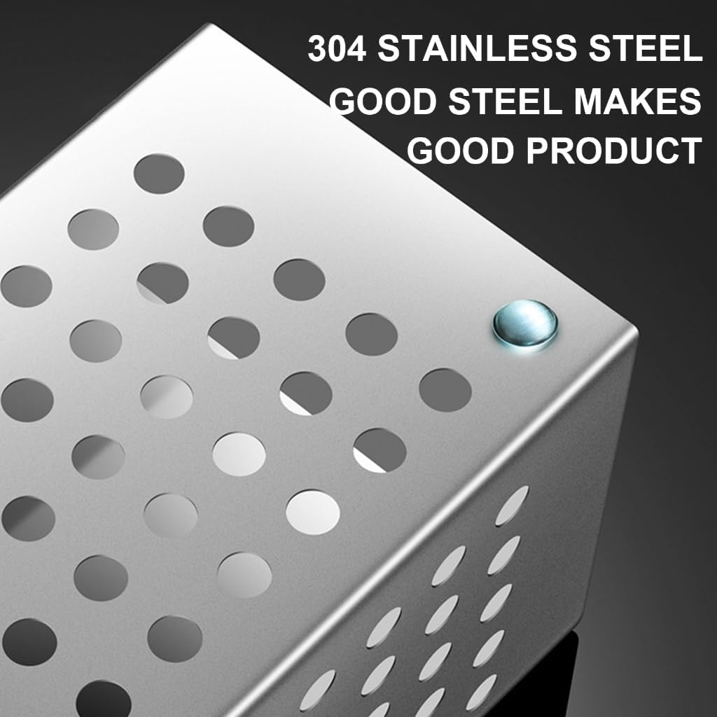 Durable 304 Stainless Steel Chopsticks Tube Set Cutlery Drain Rack Tableware