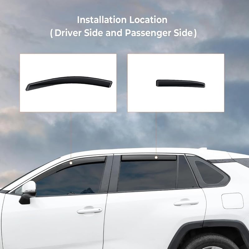ShopClub Front Rear Left and Right Unbreakable Chrome Line Door Window Visor Wind Rain Guard Deflector Trim Compatible with Maruti Suzuki Celerio (2014-2021) - Image 6 thumbnail