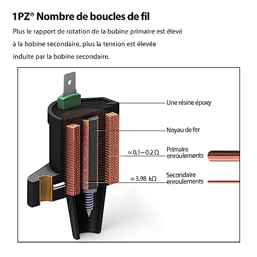 1PZ KB5-CO3 Zündspule Ersatz für Peugeot Buxy Citystar, Django, Elyseo, Elystar, JetForce, Kisbee, Looxor 50cc