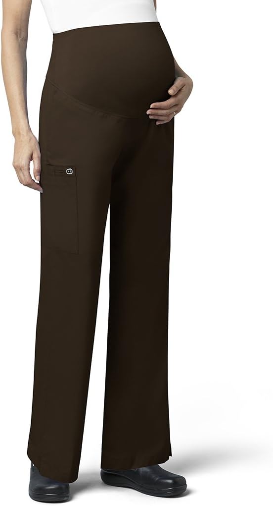 WonderWink Women's Wonderwork Maternity Pant, Chocolate, Medium