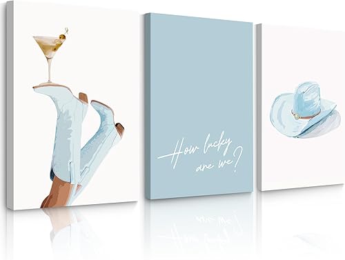 Miniatura 10 de Arte de Pared de Vaquera Occidental Lienzo de Vaquero Azul Claro Decoración de Pared Costera Póster de Botas de Vaquera Estética Preppy Cuadros de