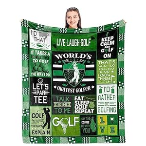 Unique Golf Gifts for Men Women – Funny Golf Gifts – Best Christmas Golfing Gifts – Top Golf Gift for Him- Golf Stuff- Mens Golf Gifts Ideas – Golf Themed Gifts Blanket 50″ x 60″