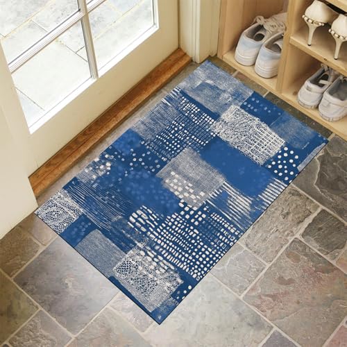 Tapis géométrique abstrait de qualité supérieure 90x150 - Texture de grille élégante