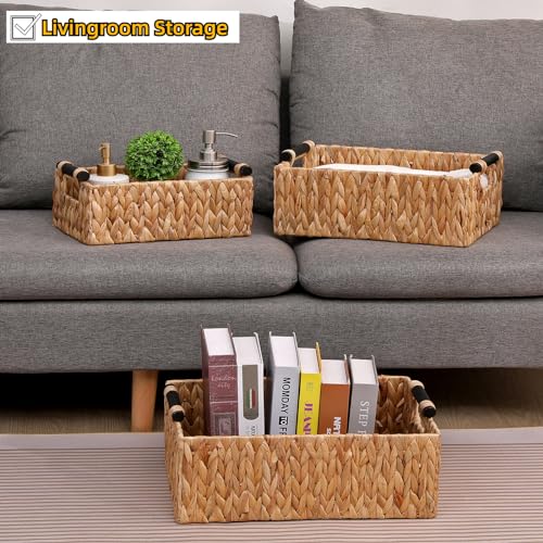 Wicker-Storage-Basket-Shelf-Bakets-Hand-Woven-Water-Hyacinth-Woven-Storage-Basket-with-Wooden-HandlesNested-Organizer-Container-with-Built-In-Carry-Handles3-Pack Wicker Storage Basket Shelf Bakets Hand Woven Water Hyacinth Woven Storage Basket with Wooden HandlesNested Organizer Container with Built In Carry Handles3 Pack