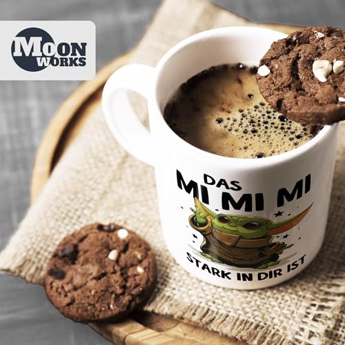 MoonWorks Kaffee-Tasse mit Spruch Das Mimimi stark in dir ist Baby Bürotasse lustige Kaffeebecher Weiss standard – Ansicht 5