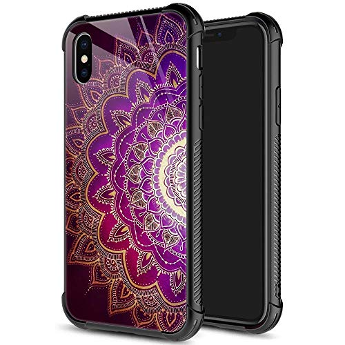 ZHEGAILIAN for iPhone X/Xs Case, Military-Grade Protection, All-Around Shockproof Corners, Anti-Scratch Phone Case for iPhone X/Xs - Purple Mandala