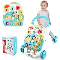 CEMIRK Baby Walker, Interactive Activity Center with Shapes, Sounds, Music, Phrases, Pretend Play and More - Gift for babyies from 6 Months, 1, 2 & 3 Year Old, Boys & Girls