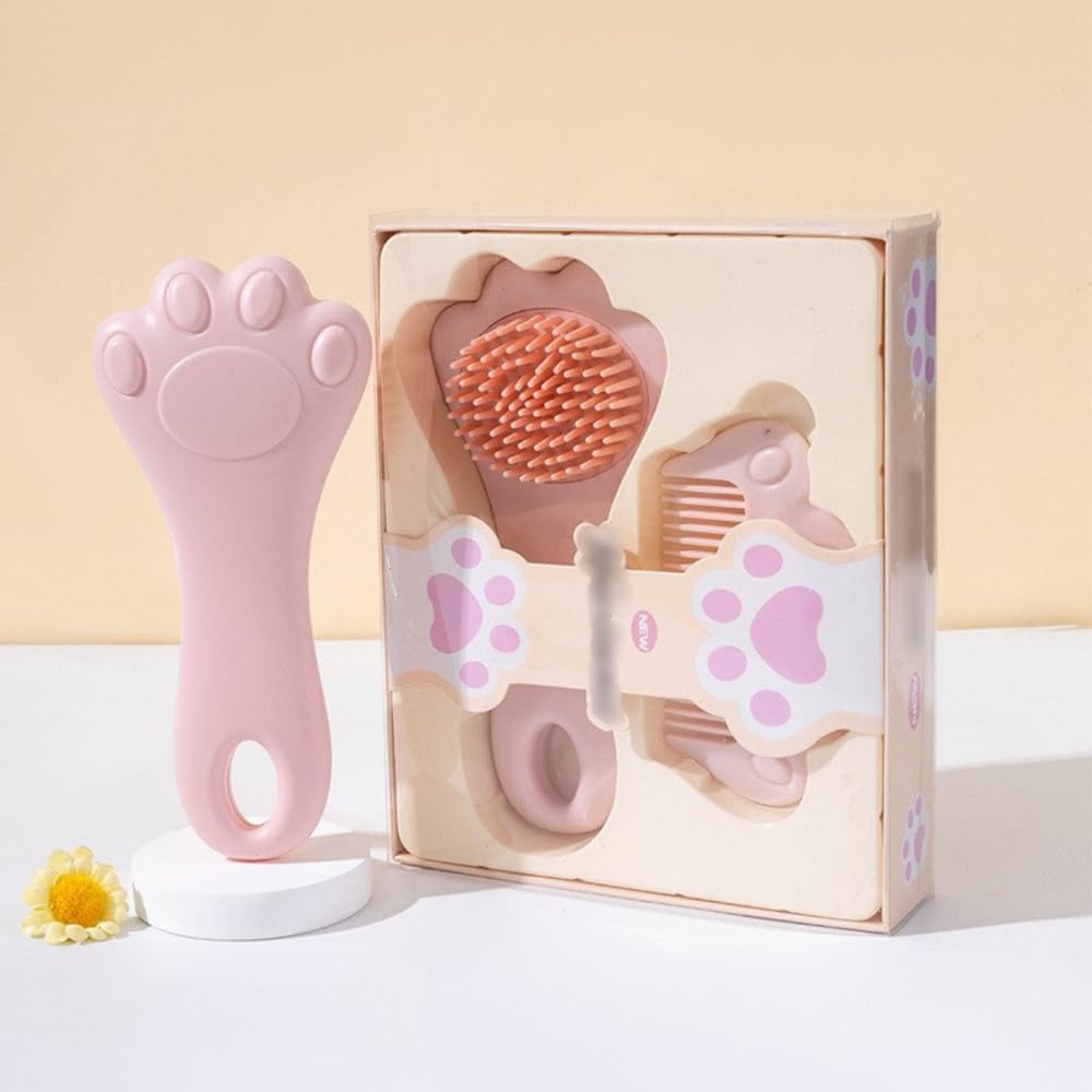 Baby Hair Brush Comb Set for Newborn, Soft Bristle Infant Scalp Brush, Infant Scalp Grooming Kit, Toddler Hair Care Comb, Bath Time Baby Grooming Accessories (Pink)-image-16