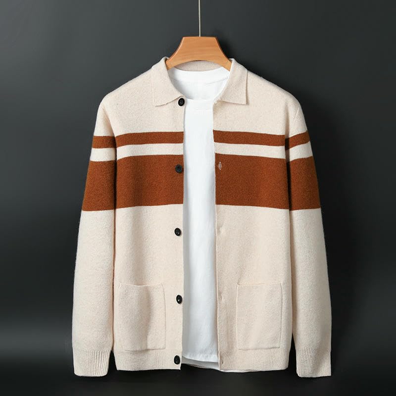 Cárdigan de punto de lana para hombre chaqueta abrigo estilo coreano otoño invierno casual 6