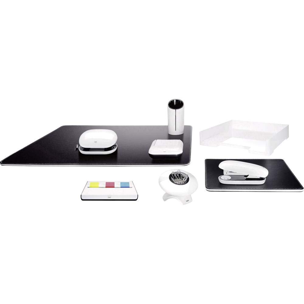 SIGEL SA106 Vade de escritorio Eyestyle white, negro, capa intermedia y costuras de color blanco, 600x6x450 mm