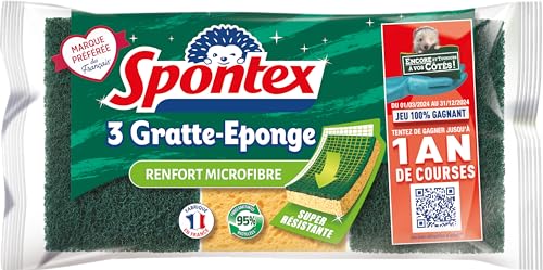 Eponge À Récurer Grattantes Microfibre Spontex Le Paquet De 3 - vue 2