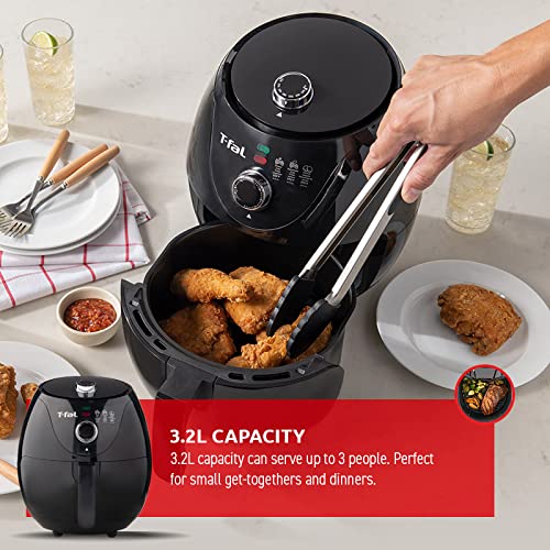 T-Fal Air fryer Essential, 3.2 Liter / 3.4 Quarts, 1500W, Air fryer, Grill, Roast, Bake, Perfect Size, Oil-less, non-stick