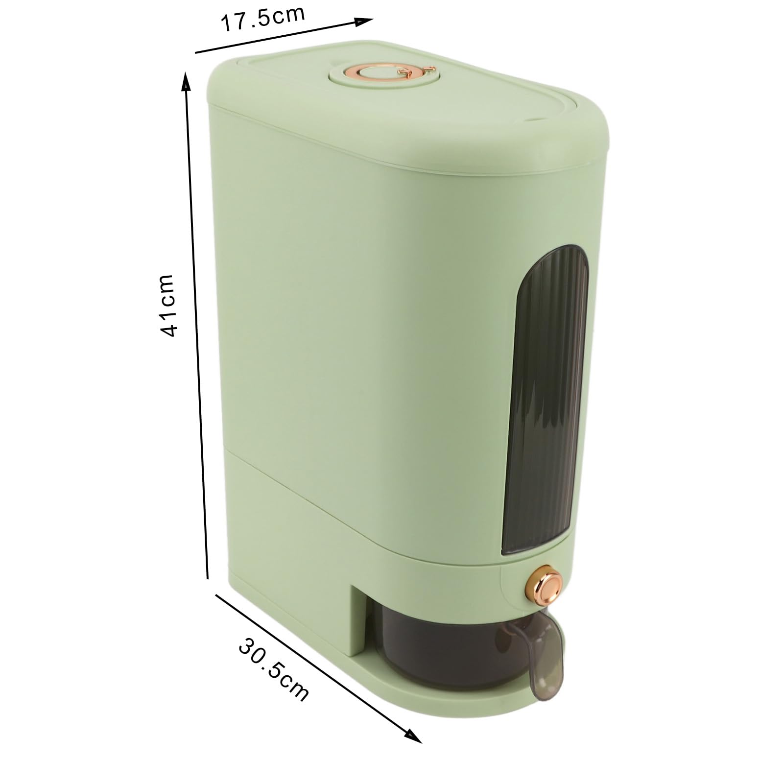 Dispenser Di Riso, Contenitore Per La Conservazione Del Riso Di Grande Capacità Finestra Trasparente Contenitore Ermetico Per Alimenti Secchi Per Farina Chicchi Fagioli Cr (green 20)