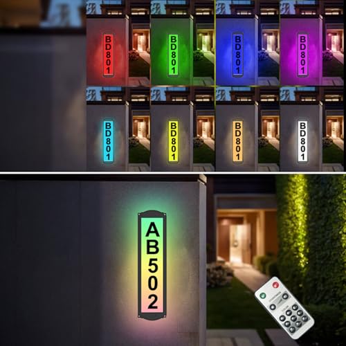 Panneau de numéro de maison à LED personnalisable avec télécommande pour plaque d'adresse - 5
