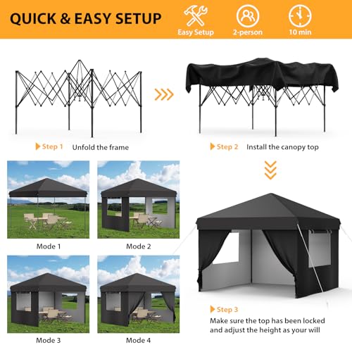 10X10 Pop Up Canopy Tent with 4 Sidewalls