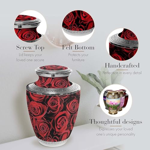 Image of Rose Cremation Urns for Human Ashes Adult Female Decorative Urns for Ashes
