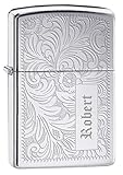 Custom Zippo Lighter – Personalized Engraved Venetian Design | Genuine Windproof Metal Lighter | Unique Gift for Men & Women – Christmas, Halloween, Valentine (Silver 352)