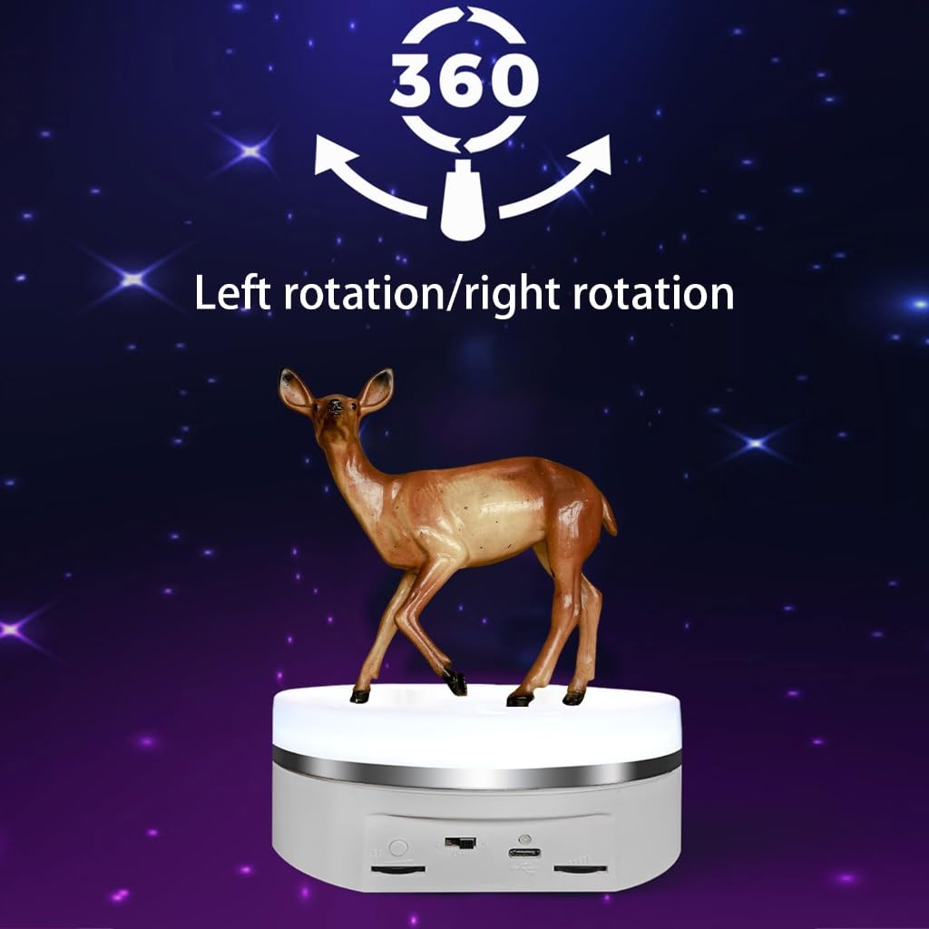 Présentoir Lumineux télécommandé Plateau tournant Support d'affichage Rotatif pour Support de Lampe LED