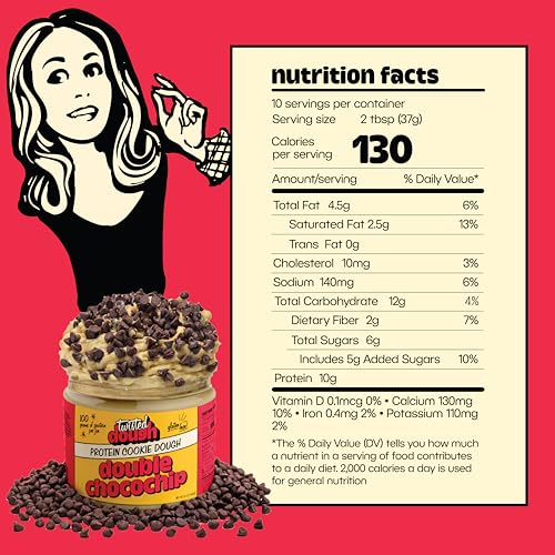 Image of Twisted Dough Protein Cookie Dough, Double Chocolate Chip Flavor, 2 Pack, 100g Protein, Healthy Snacks, Gluten Free Edible Cookie Snack, High Protein Low Carb & Low Sugar Dessert for Kids & Adults, Keto Friendly