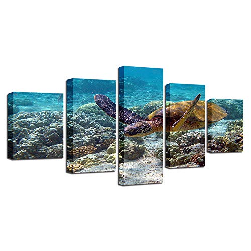 Image sur Verre Toile Tortues Évasion Marine pour une Ambiance Zen