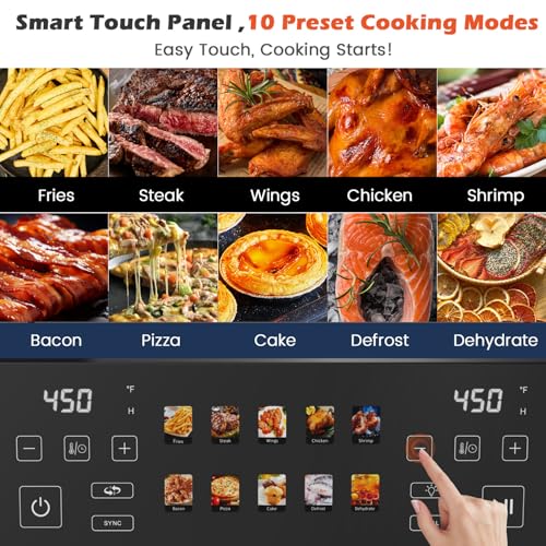 10QT Dual Basket Air Fryer, Ease of Use