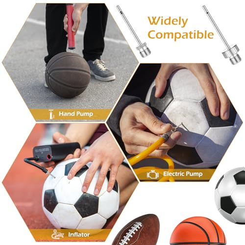 Ball Pump Needles, Tire Valve Stem Caps, Presta to Schrader Valve Adapters, Balloon Inflation Nozzles, Heavy Duty Air Pump Needles Compatible with Hand and Electric Pump, 24Pcs Pump Accessory Kit - Thumbnail 5