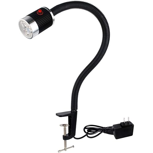 Gooseneck LED Light, Clamp Gooseneck Light 900 Lumen 120 Volt Fixed with C Clamp Industrial Work Lamp for Machine Tools and Lathe