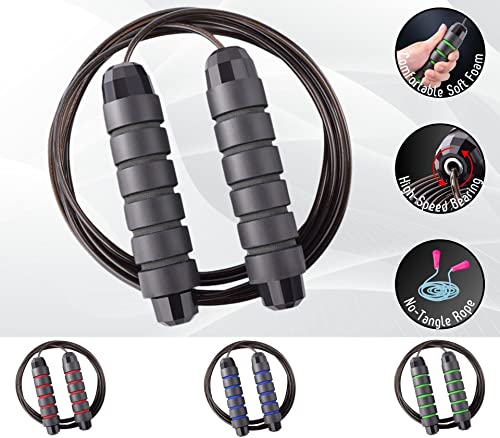 ONEGlobal Steel Reinforced Skipping Rope for Adults, CORDED-BLACK - Image 2