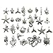 Silver Marine Charm Collection-100g Craft Supplies Marine Life Seashell Charms Pendants for Crafting Jewelry Findings Making Accessory for DIY Necklace Bracelet M72