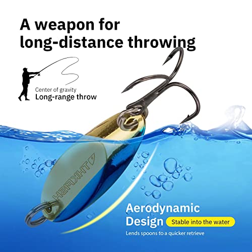 Thkfish Fishing Lures Trout Lures Fishing Spoons Lures For Trout Pike Bass Crappie Walleye Color B 1/8Oz 5Pcs #TOP1