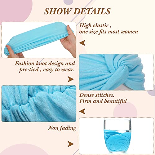 image for SATINIOR 4 Pieces Turbans for Women Soft Pre Tied Knot Fashion Pleated