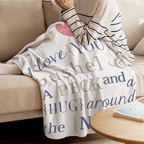 Flannel Fleece Bed Blanket 40 X 50 Inch Love Throw Blanket Lightweight Cozy Plush Blanket For Bedroom Living Rooms Sofa Couch - I Love You A Bushel And A Peck And A Hug Around The Neck #TOP1