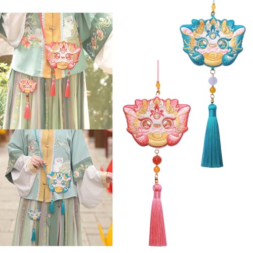Bolsa bordada tradicional china Año del Dragón niña miniatura 2