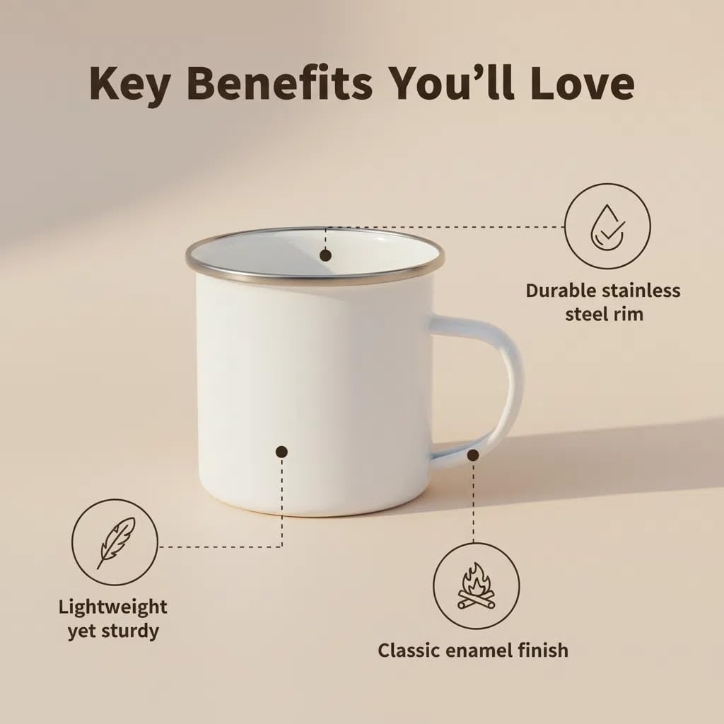 4 Pcs Sublimation Blank Enamel Mug with Silver Rim Camping Travel Coffee Metal Mug 12 oz Can be used as a gift for Christmas Thanksgiving Mother's Day Father's Day - Image 4