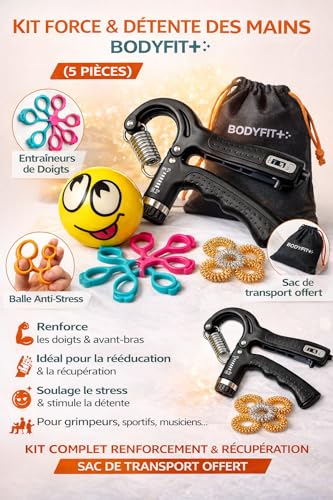 Renforcement doigts et poignets optimal grâce au kit de pince réglable Bodyfit+ - 2