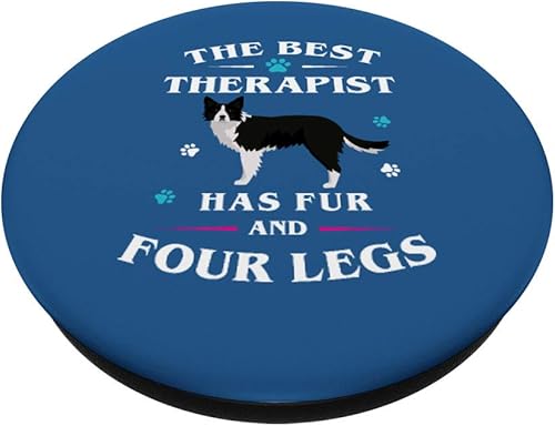 Miniatura 2 de Border Collie Dog Gift Love Dogs Drawing PopSockets - Agarre y soporte para teléfonos y tabletas, Negro