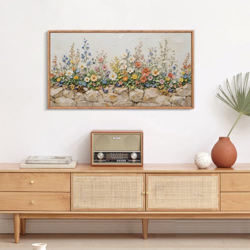 Image of CHDITB 3D Vibrant Colorful Wildflower Wall Art, Farmhouse Floral Wall Decor