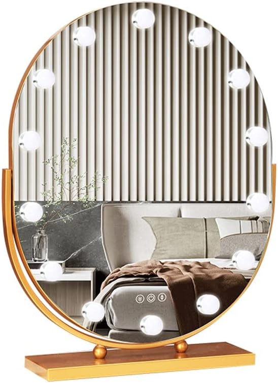 Mirrors Makeup Mirrors Desktop LED Light Intelligent Bedroom Home Dressing Table Beauty(A14)