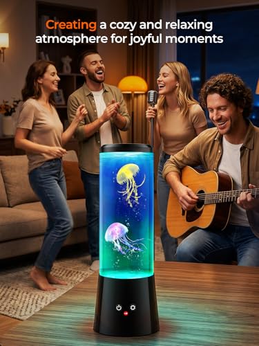 Image of Jellyfish Lamp, 16 Color Mood Night Light, Dual Power Mode Whisper-Quiet Sensory Aquarium Light, Decorative Night Lamp with Remote Control & Timer for Home Office Bedroom Decor for Kids Adults